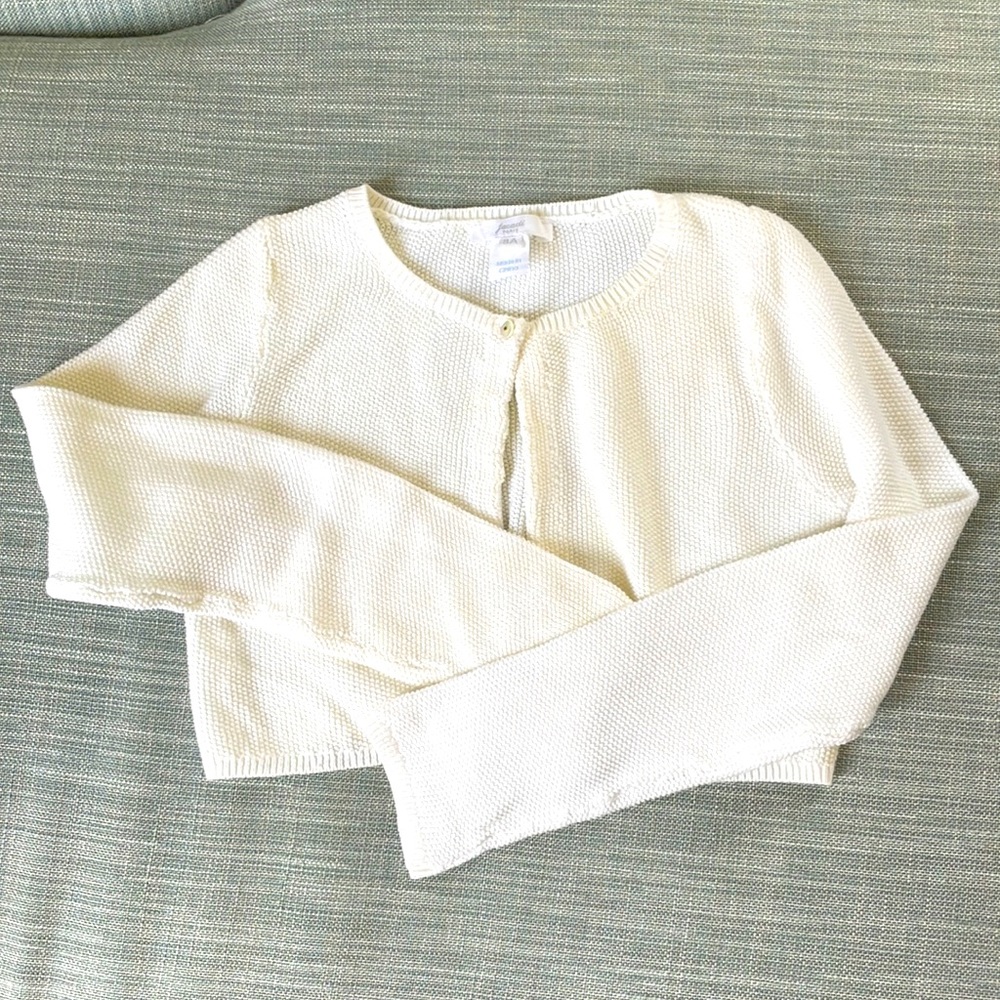 Jacadi Paris cream shrug sweater size 8a